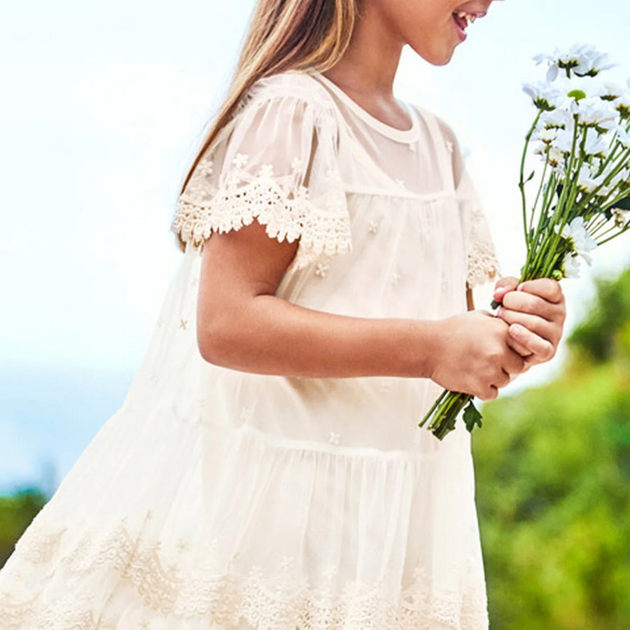 BEIGE SOFT LACE DRESS