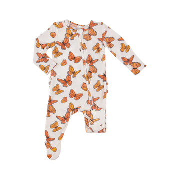 BUTTERFLY ZIPPER FOOTIE - Pink and Brown Boutique