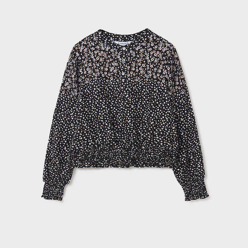 FLORAL PRINT BLOUSE AND SKIRT SET