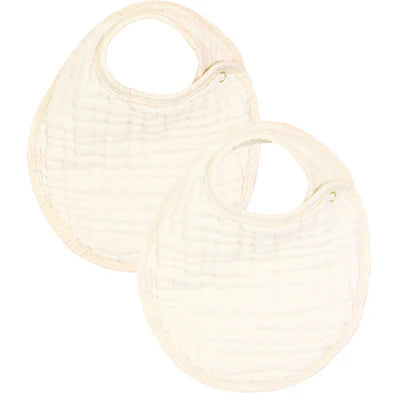 CLOUD MUSLIN BIB 2 PACK CREAM