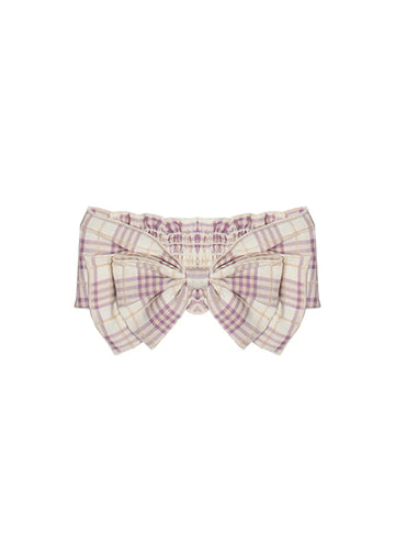 PERIWINKLE PLAID HEADBAND