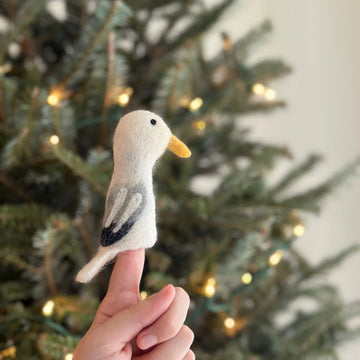 HANDMADE FELTED FINGER PUPPET SEAGULL