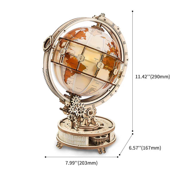 DIY WOODEN 3D PUZZLE LUMINOUS GLOBE