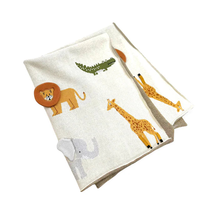 ORGANIC COTTON SWEATER BLANKET SAFARI