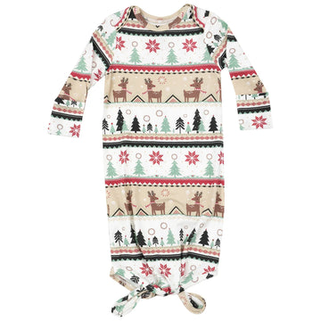 REINDEER FAIR ISLE KNOTTED GOWN