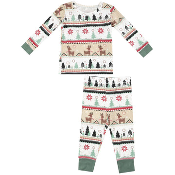 REINDEER FAIR ISLE bamboo pajama set