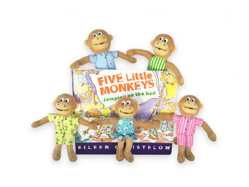 FIVE LITTLE MONKEY BOOK AND FINGER PUPPET SET