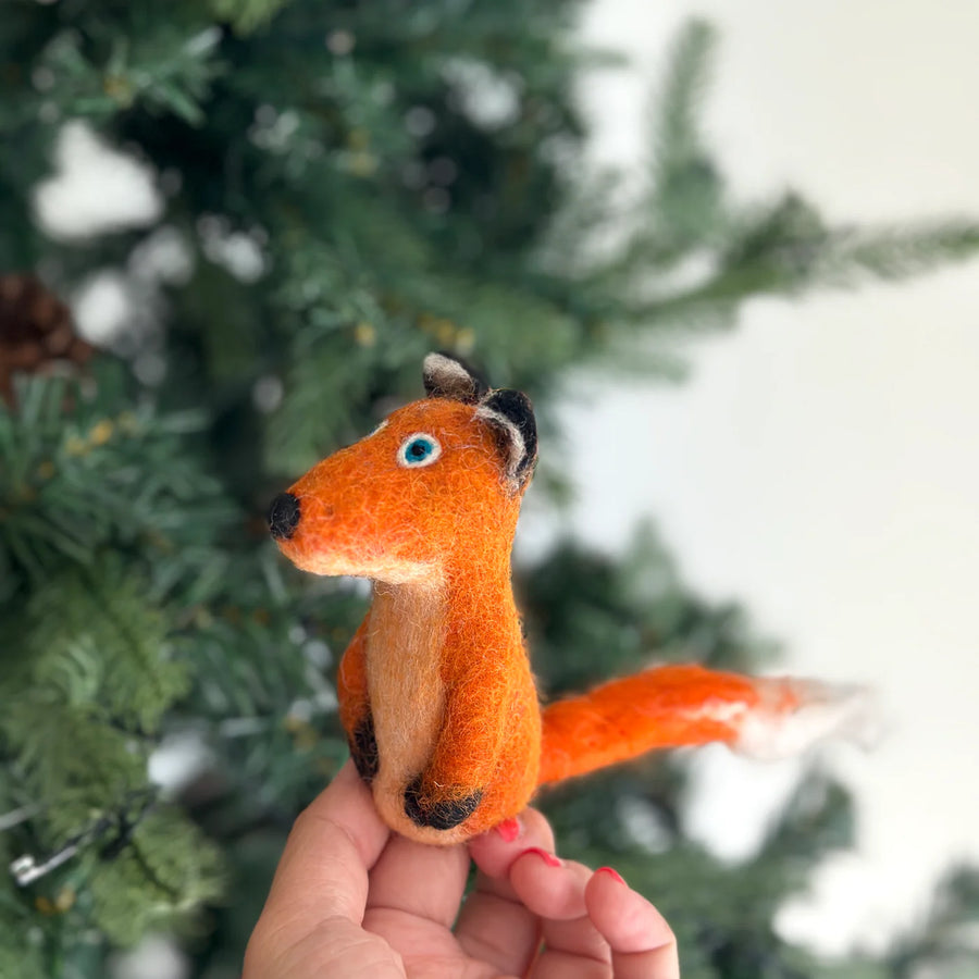 HANDMADE FELTED FINGER PUPPET FOX