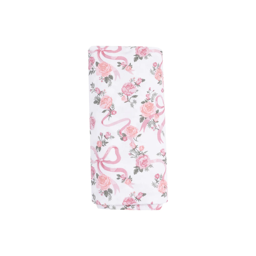 RIBBONS AND FLOWERS BAMBOO SWADDLE BLANKET