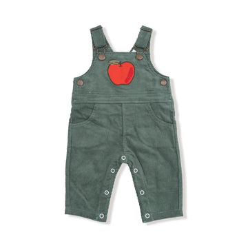 APPLE APPLIQUE COVERALL WITH L/S ONESIE