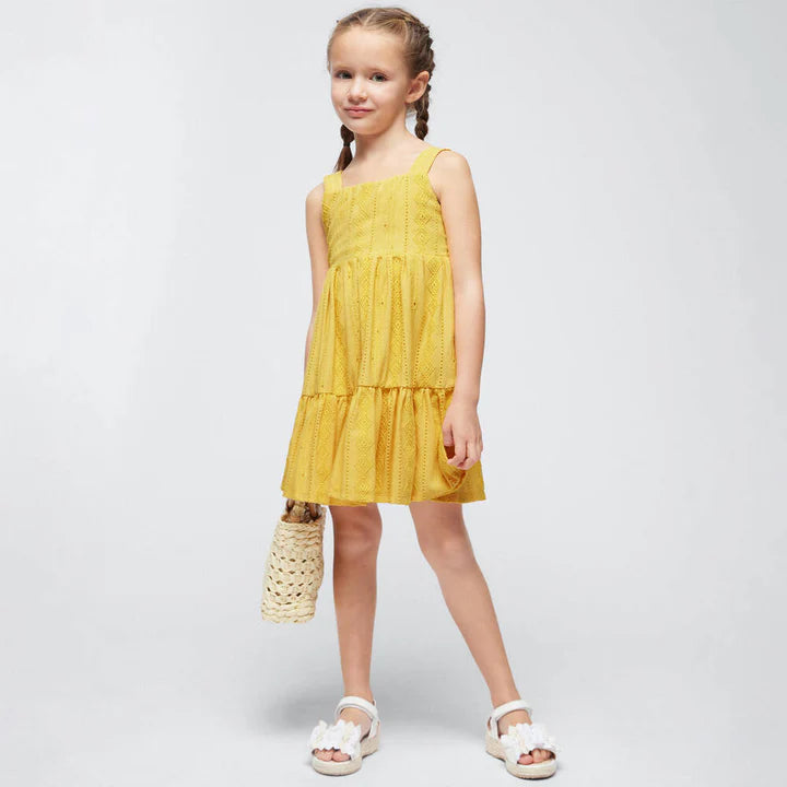 SUNSHINE YELLOW EYELET DRESS
