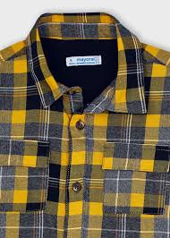 MULTI MUSTARD PLAID BUTTON COLLAR SHIRT