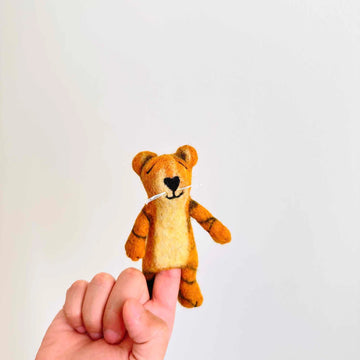 HANDMADE FELTED FINGER PUPPET TIGER