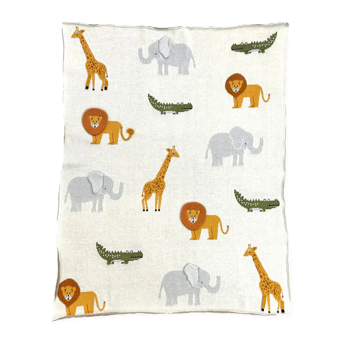 ORGANIC COTTON SWEATER BLANKET SAFARI