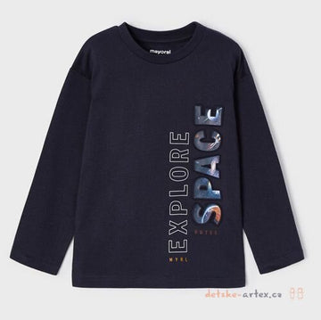 SPACE EXPLORER BLACK PRINT L/S SHIRT