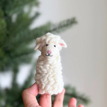 HANDMADE FELTED FINGER PUPPET SHEEP