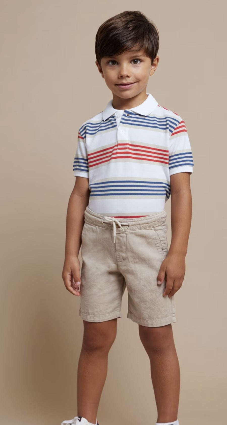 SOFT KHAKI LINEN BOY SHORTS