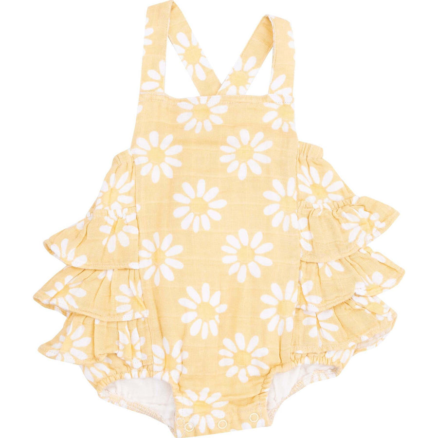 YELLOW MOD RUFFLE SUNSUIT