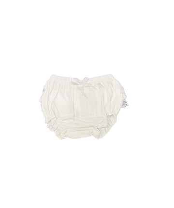 WHITE RUFFLE BABY BLOOMER - Pink and Brown Boutique