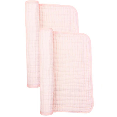 CLOUD MUSLIN BURP CLOTH 2 PACK BLUSH