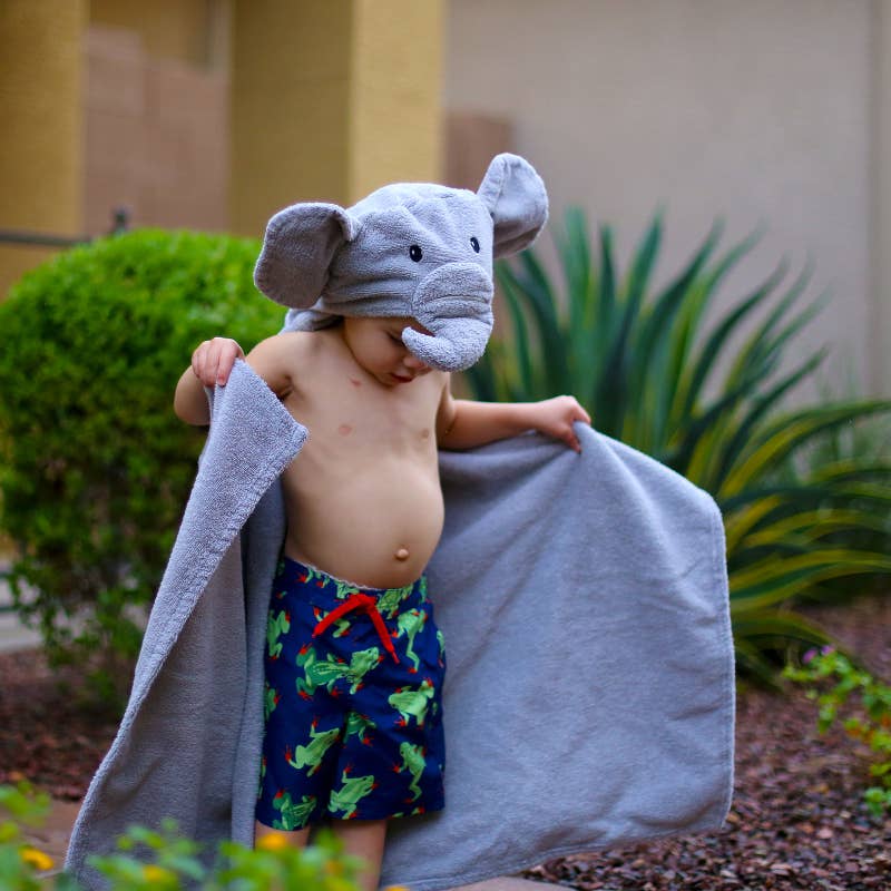 Elephant hooded towel