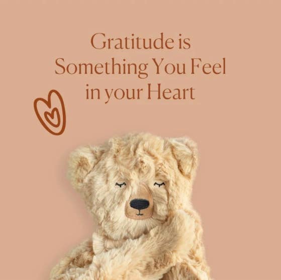 Honey Bear Snuggler + Intro Book - Gratitude - Pink and Brown Boutique