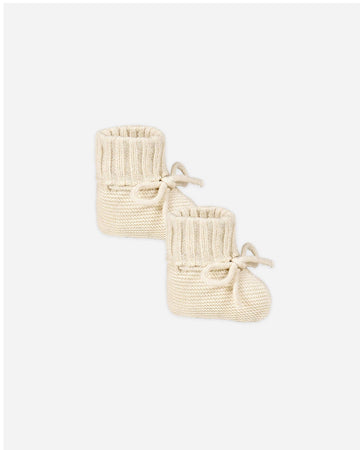 Knit Booties || Heathered Natural