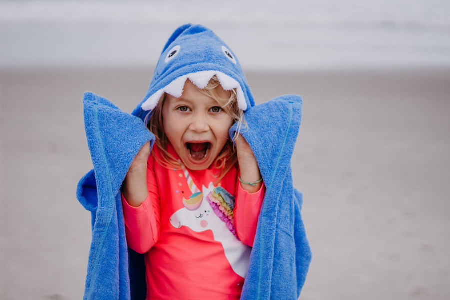 Blue Shark Hooded Towel