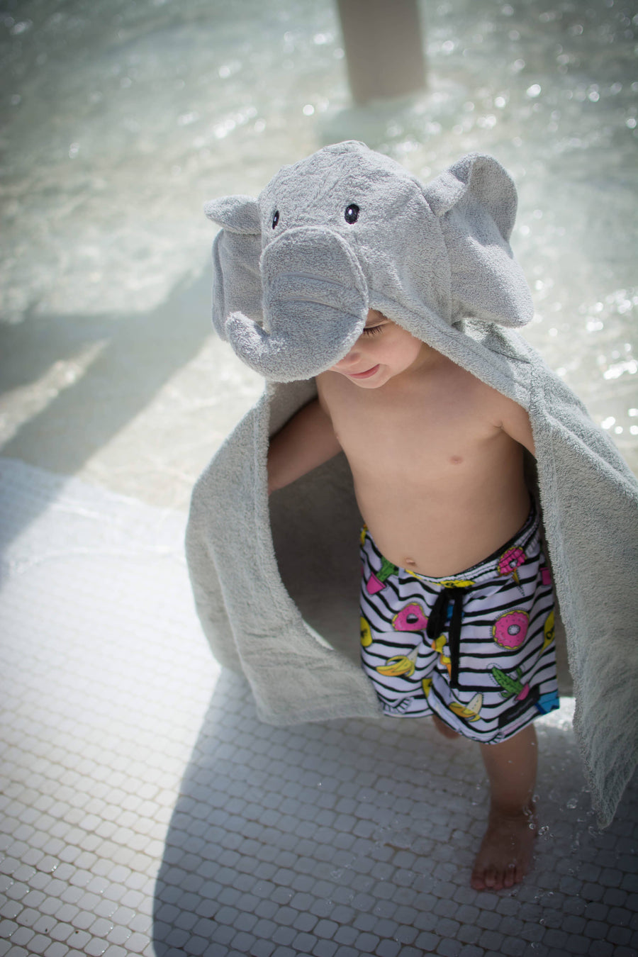 Elephant hooded towel