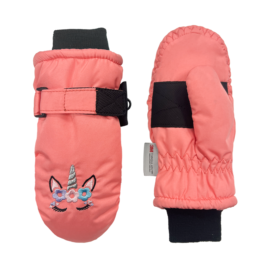 Unicorn Embroidered Tusser Ski Mitten