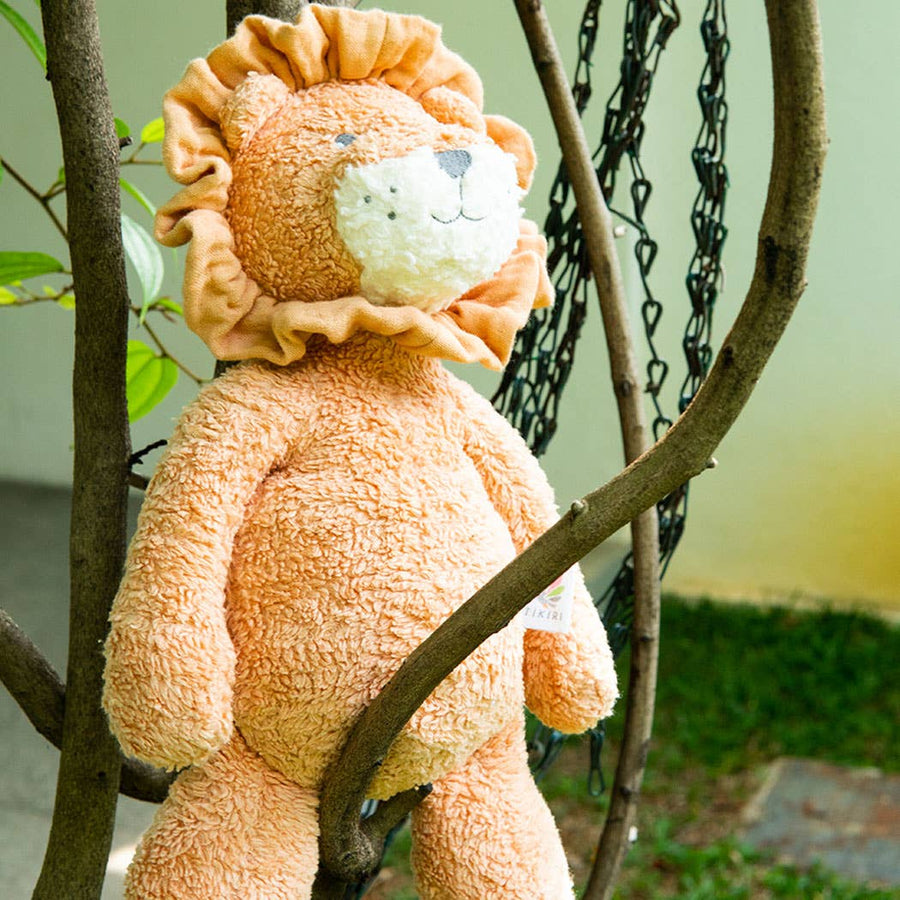 Lionel the Lion Organic Plush - Pink and Brown Boutique