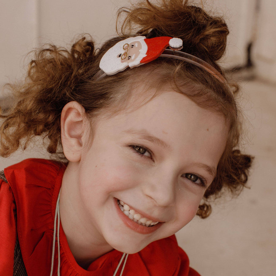 Cheerful Santa Headband - Pink and Brown Boutique