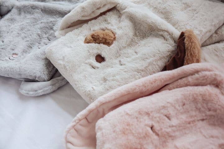 Blossom Bunny Tuck Me In Blanket - Pink and Brown Boutique
