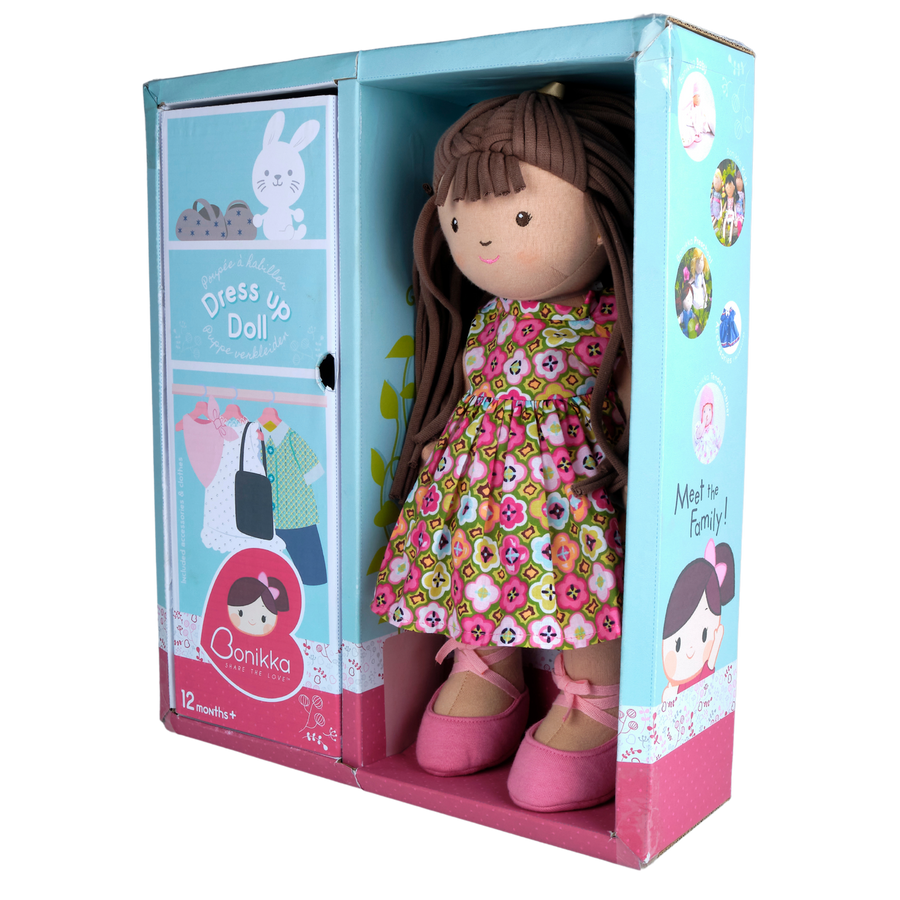 Sofia Soft Jointed & Dressable Doll with Accessories - Pink and Brown Boutique