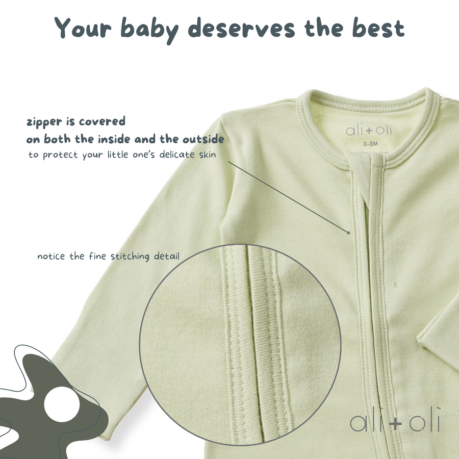 Baby Footie 2-Way Zipper – Organic Cotton