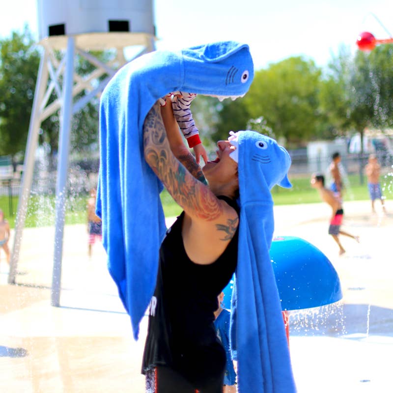 Blue Shark Hooded Towel