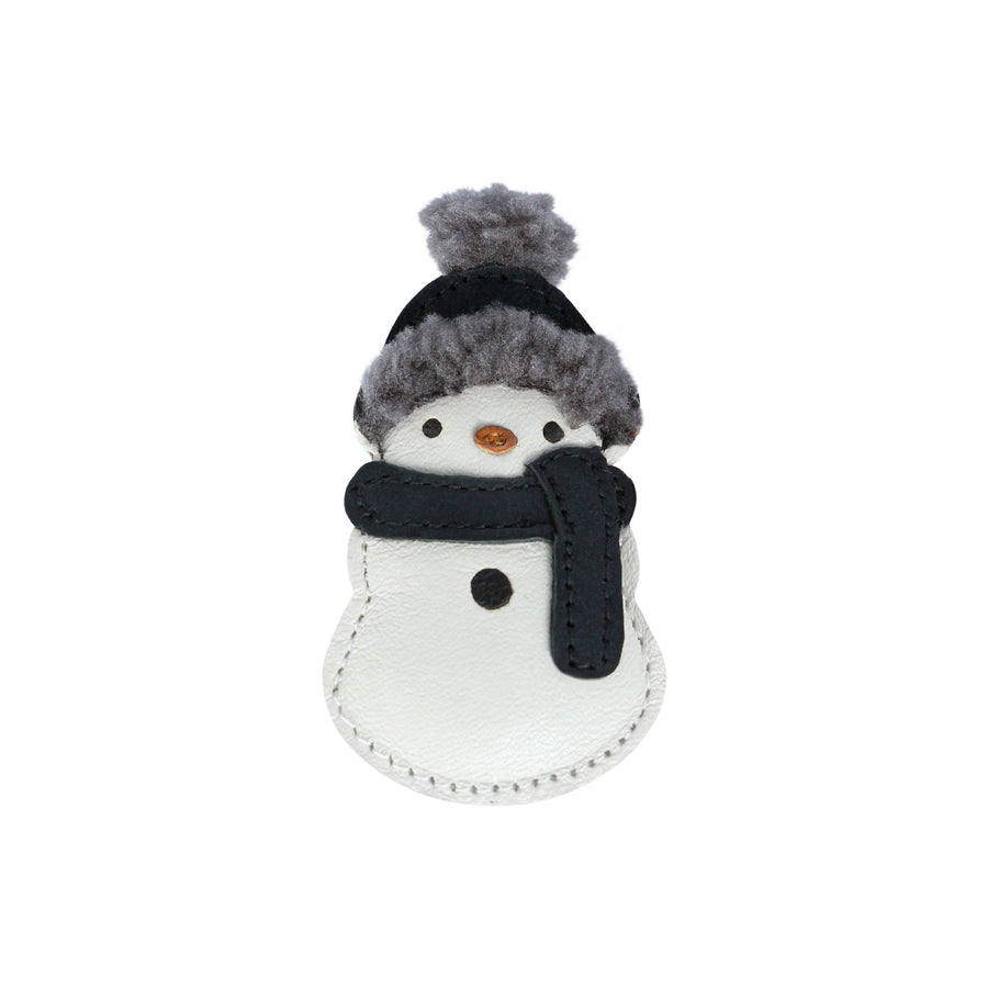 LEATHER SNOWMAN HAIR CLILP - Pink and Brown Boutique
