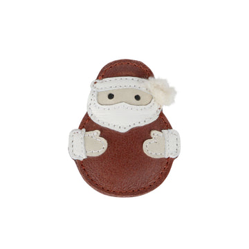 LEATHER SANTA HAIR CLILP - Pink and Brown Boutique