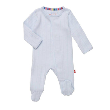 LOVE BLUE ORGANIC COTTON FOOTIE - Pink and Brown Boutique