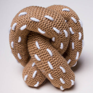 Organic Baby Toy - Pretzel Rattle (Handmade) - Pink and Brown Boutique