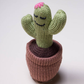 Baby Rattle Toy-Cactus (Handmade) - Pink and Brown Boutique