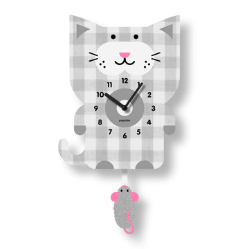 Acrylic Cat Pendulum Clock - Pink and Brown Boutique