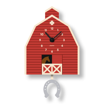 Acrylic Horse Barn Pendulum Clock - Pink and Brown Boutique