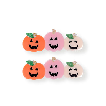 Triple Pumpkin Pastel Colors Alligator Clip - Pink and Brown Boutique