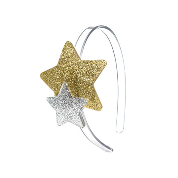 Stars Double Gold Silver Headband - Pink and Brown Boutique