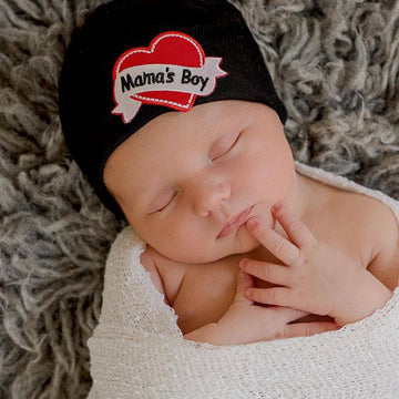 Mama's Boy Baby Hat - Pink and Brown Boutique