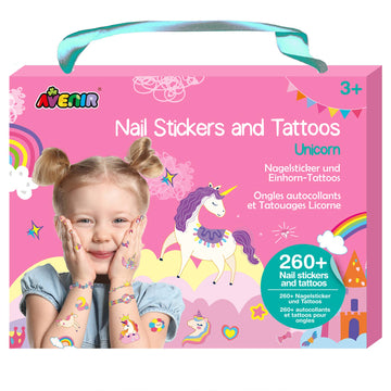 Avenir - Nail Stickers And Tattoos UNICORNS - Pink and Brown Boutique