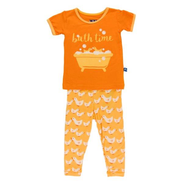 Bamboo Pajama Set in Bee Duck - Pink and Brown Boutique