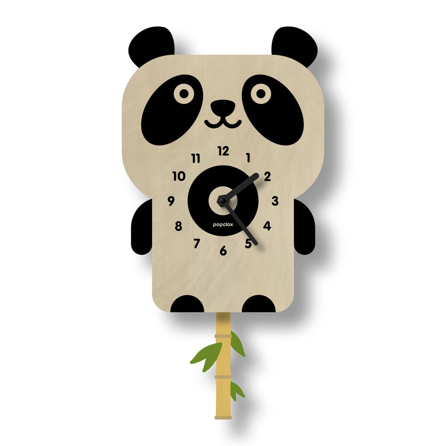 Panda Pendulum Clock - Pink and Brown Boutique