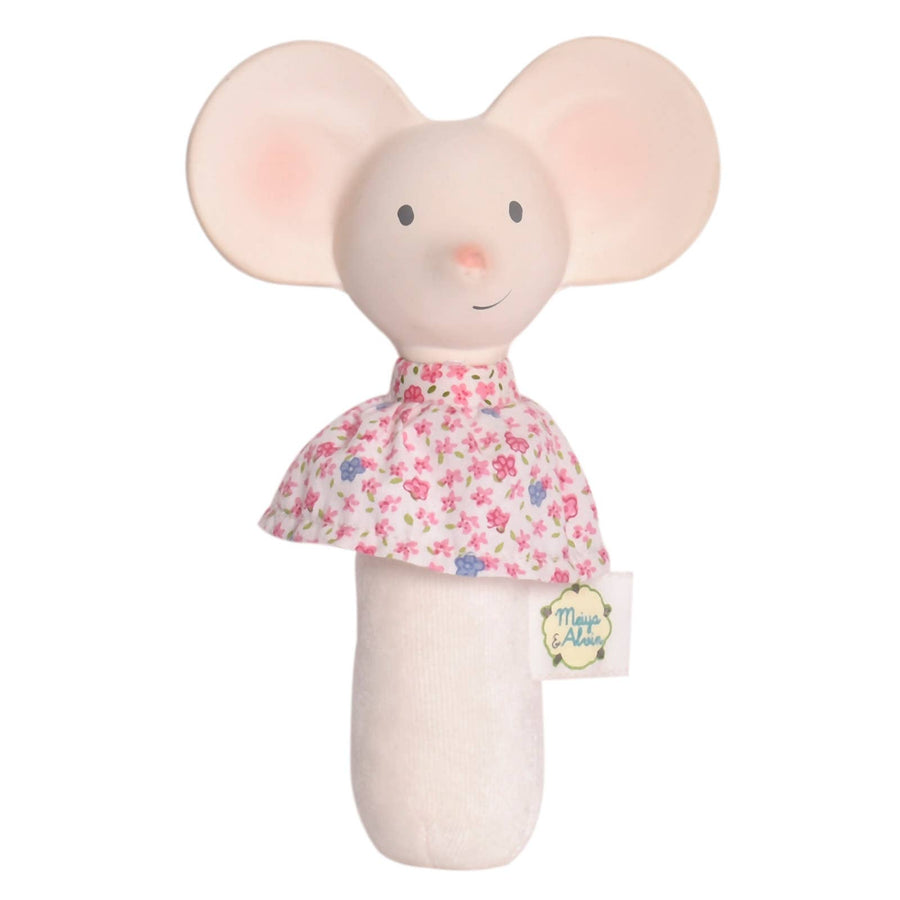 Meiya the Mouse Soft Squeaker Toy w/Natural Rubber Head - Pink and Brown Boutique